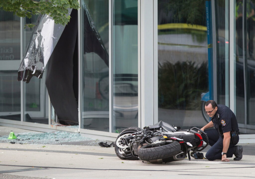Accidentes en rodajes: la moto de Joi Harris en "Deadpool 2".