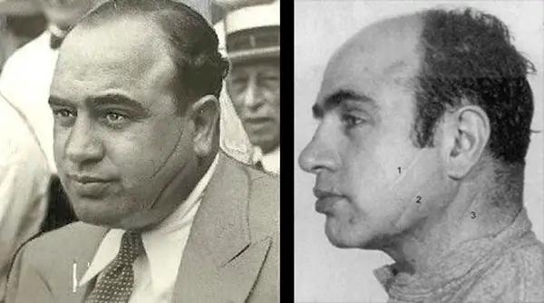 Al Capone, cara cortada.