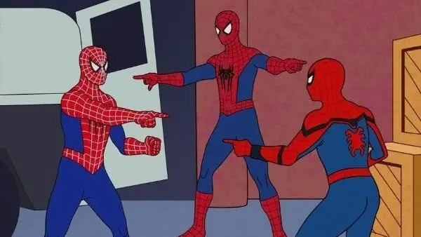 Meme de los tres Spider-Man.