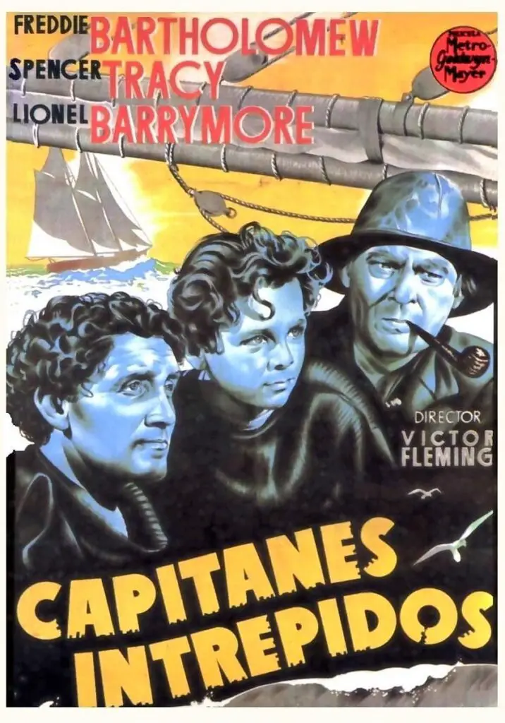 Poster de "Capitanes intrépidas": quizá la más emotiva de las películas clásicas para ver con niños.