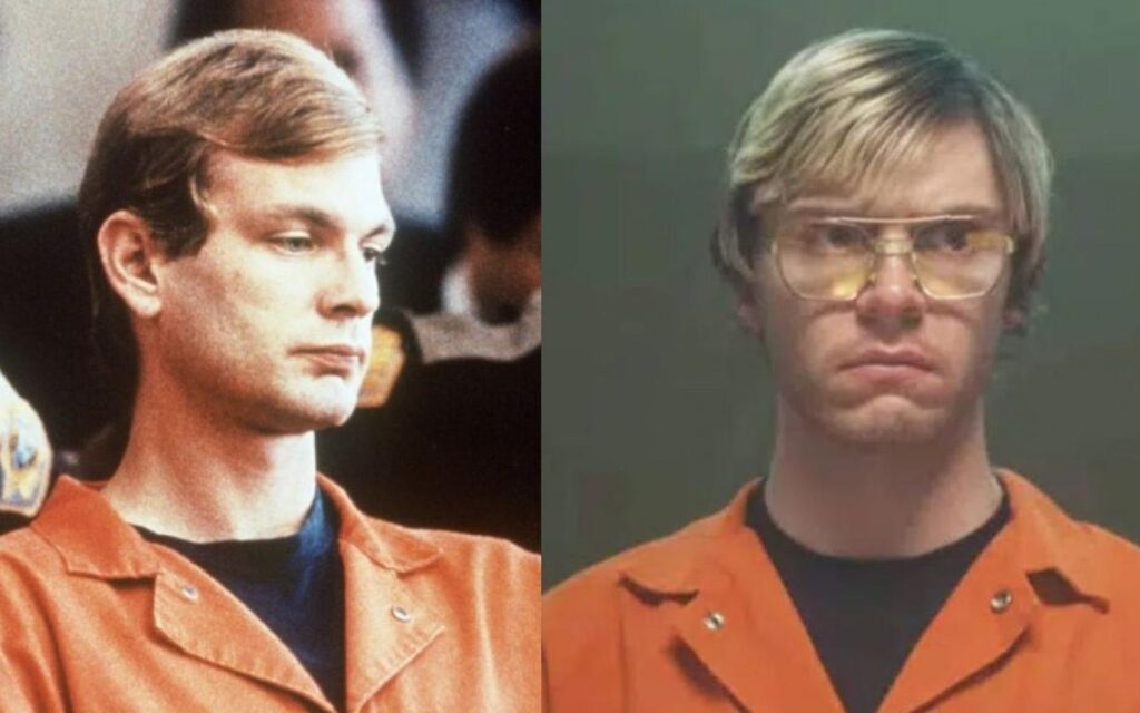 Dahmer: curiosidades de la serie. Jeffrey Dahmer a la izquierda, Evan Peters a la derecha.