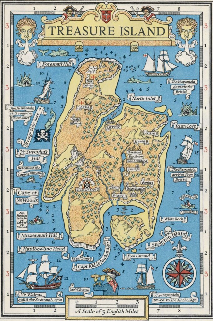 Mapas de ficción: "La Isla del Tesoro".