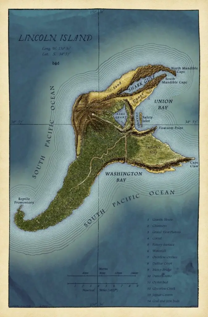 Mapas de ficción: "La Isla Misteriosa".