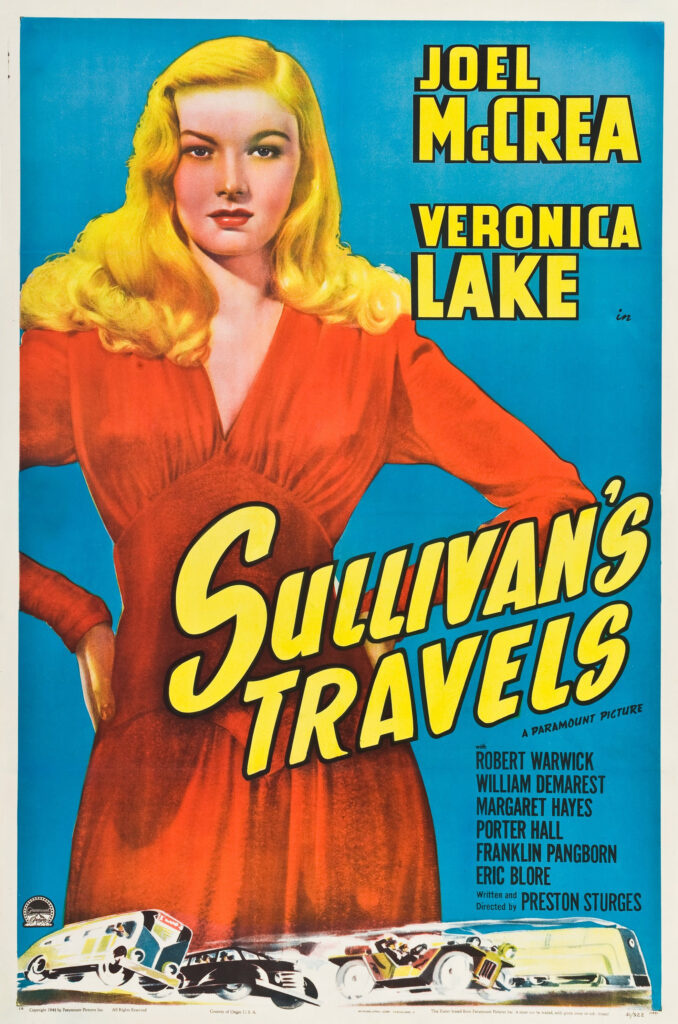 Poster de "Los viajes de Sullivan" con Veronica Lake.